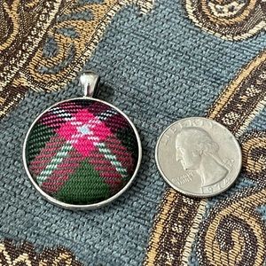 Tartan Plaid Necklace slide / charm